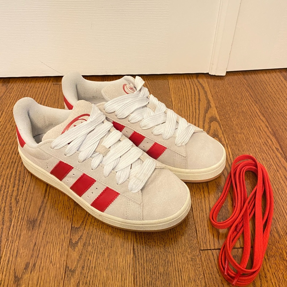 Adidas Women's Campus Sneakers Red and White